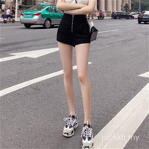 Quần Short Nữ Lưng Cao Ống Rộng Màu Đen Phong Cách Hàn Quốc | BigBuy360 - bigbuy360.vn