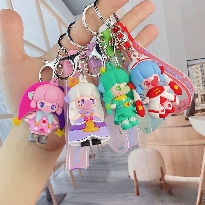 Móc Chìa Khóa Hình Búp Bê Hoạt Hình Dễ Thương