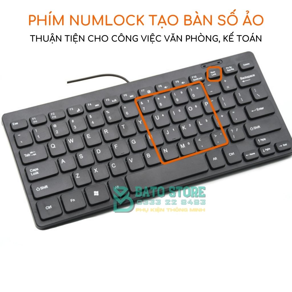 Bàn Phím Mini K1000 Chính Hãng Siêu Mỏng, Nhỏ gọn, Phím Êm, Kết Nối Dễ Dàng, Gõ Không Tiếng