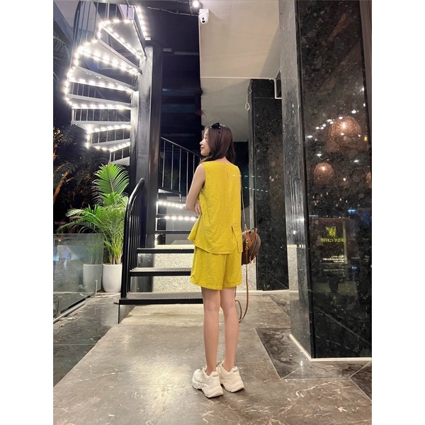 BỘ ĐŨI SOOC CỔ YẾM_chất đũi tơ mềm mát nhẹ không nhăn