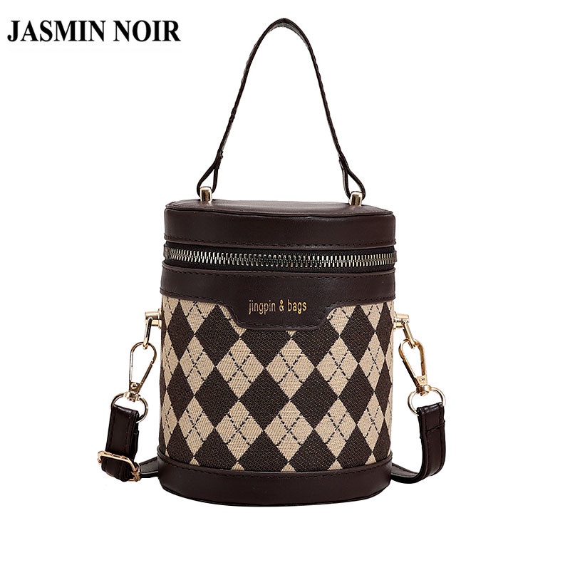 Túi Xách JASMIN NOIR Tay Hoa Văn Kẻ Ô Giản Dị Thời Trang Dành Cho Nữ