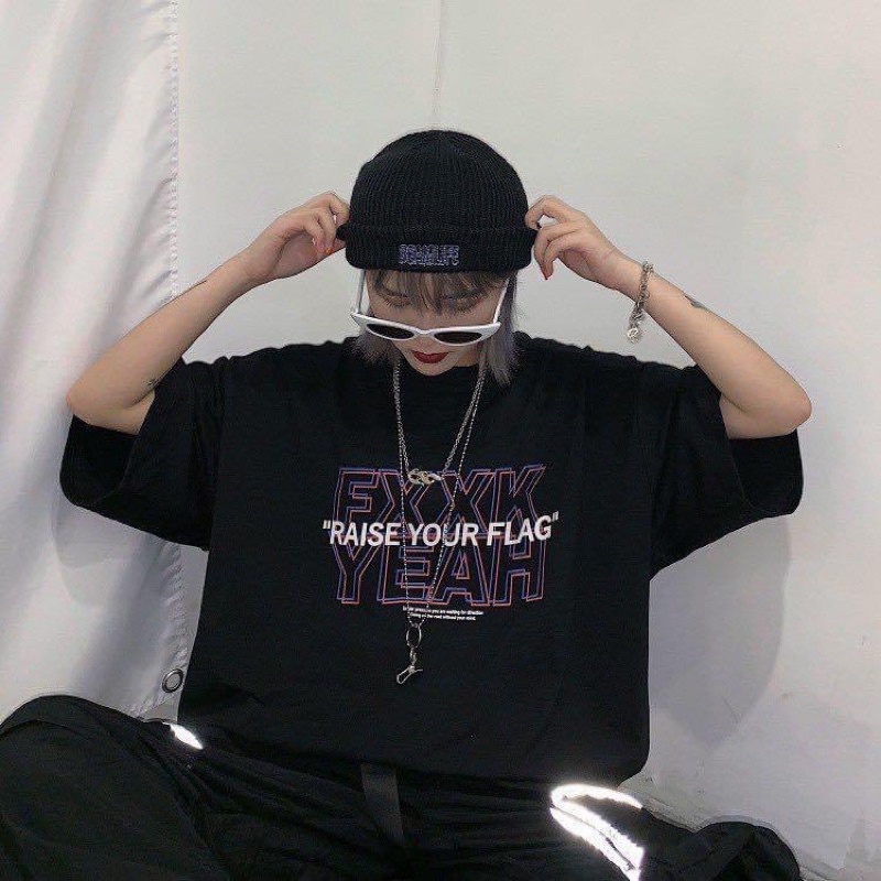 Áo thun phông nam nữ PINK tay lỡ form rộng FXXK YEAH Unisex