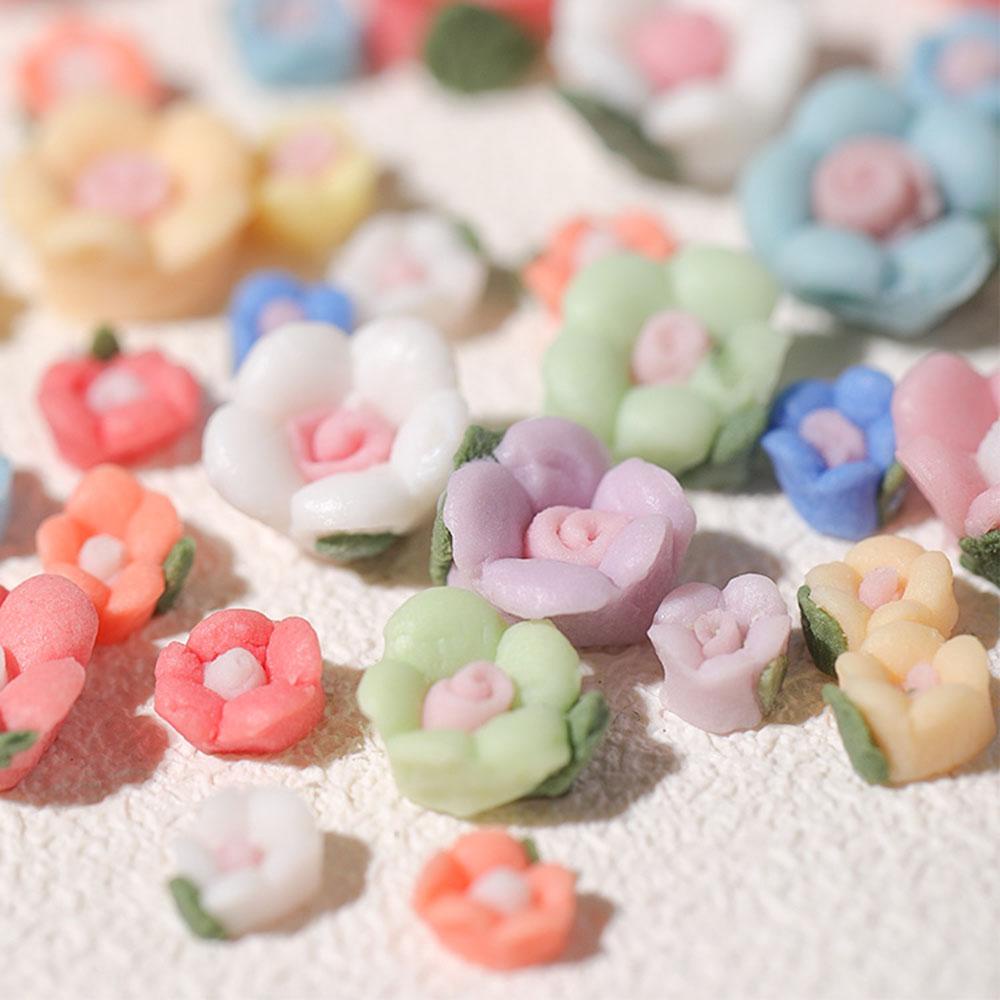 Phụ Kiện Trang Trí Móng Nghệ Thuật Hình Hoa Hồng Bằng Sứ Nhiều Màu