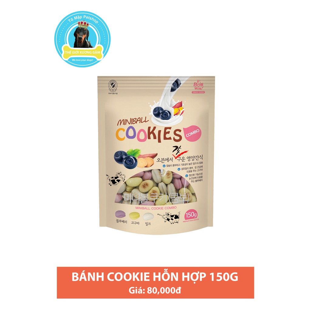 BÁNH COOKIE HỖN HỢP BOWWOW CHO CHÓ 150GR