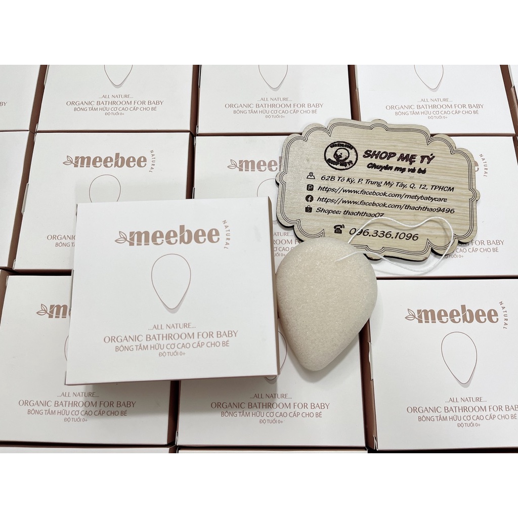 Bông tắm hữu cơ organic meebee cho bé từ sơ sinh cực an toàn cho bé