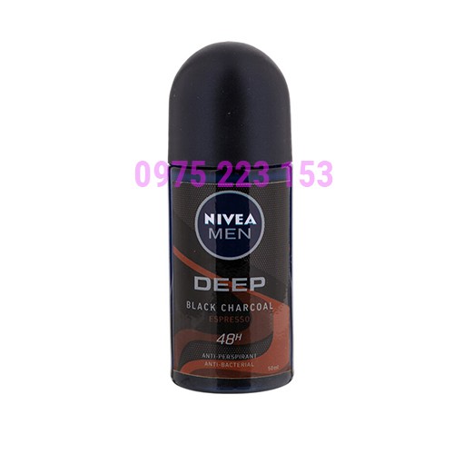 Lăn khử mùi Nivea Men Deep Black Charcoal Hương Espresso 50ml