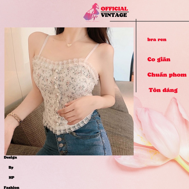 Áo bra ren tiểu thư đính ngọc - Áo croptop 2 dây cao cấp kiểu hàn quốc- Bi22