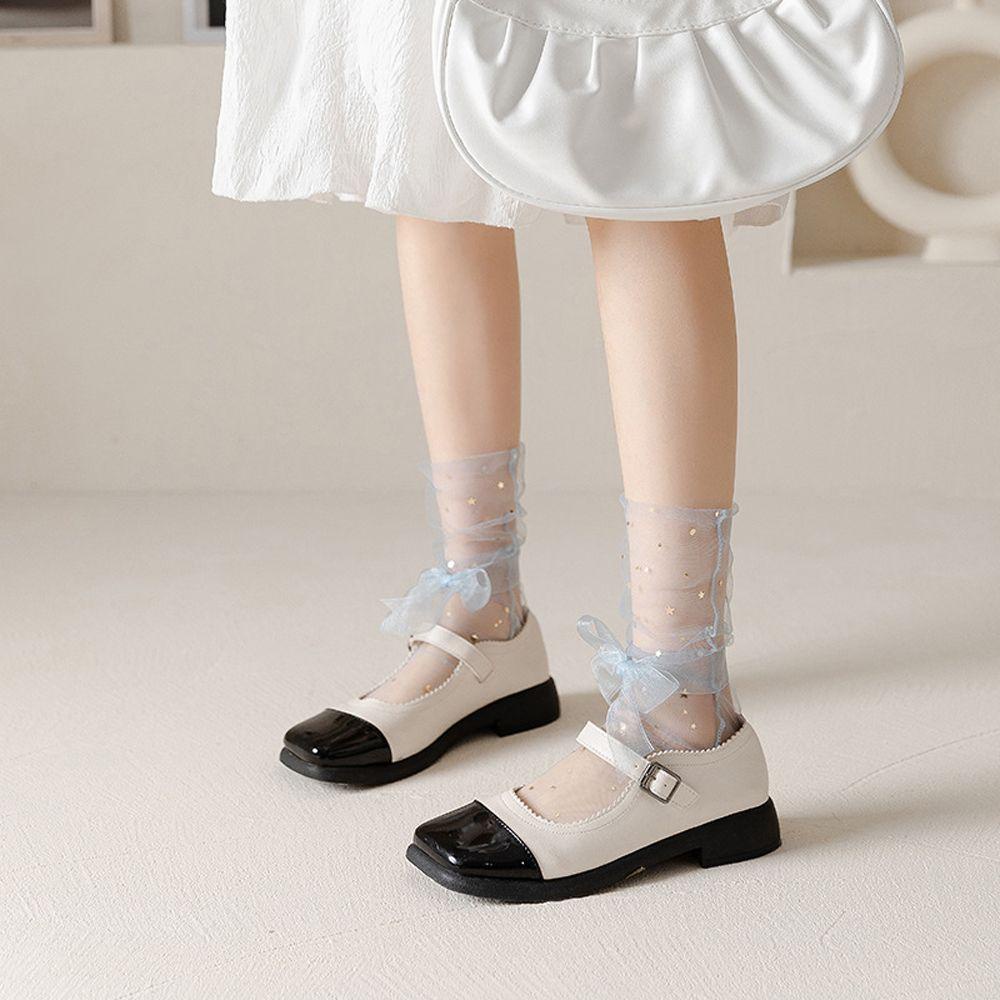Tất Lưới Thoáng Khí Họa Tiết Ngôi Sao Đáng Yêu Phong Cách Lolita