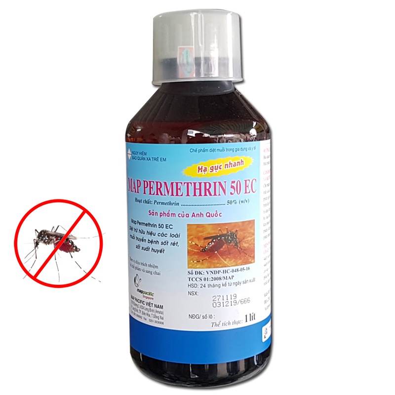 (HÀNG CHUẨN) Thuốc muỗi MAP PERMETHRIN 50EC Diệt trừ hữu hiệu các loài muỗi truyền bệnh sốt rét, sốt xuất huyết