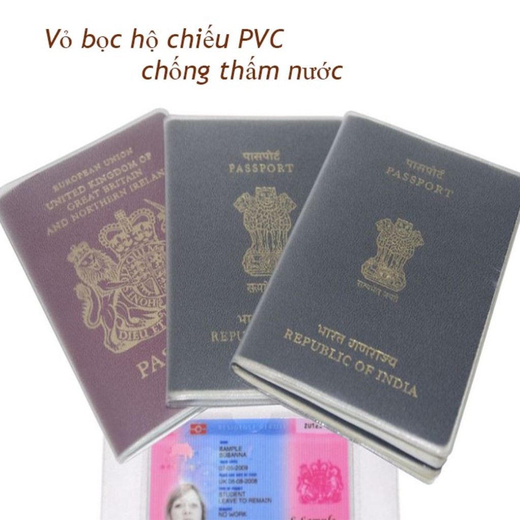 Vỏ Bọc Hộ Chiếu Có Khe Nhét Thẻ ATM Visa Name Card