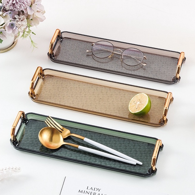 Khay nhựa hình chữ nhật đựng Ấm chén hoa quả đồ ngọt dày chắc chồng trầy xước