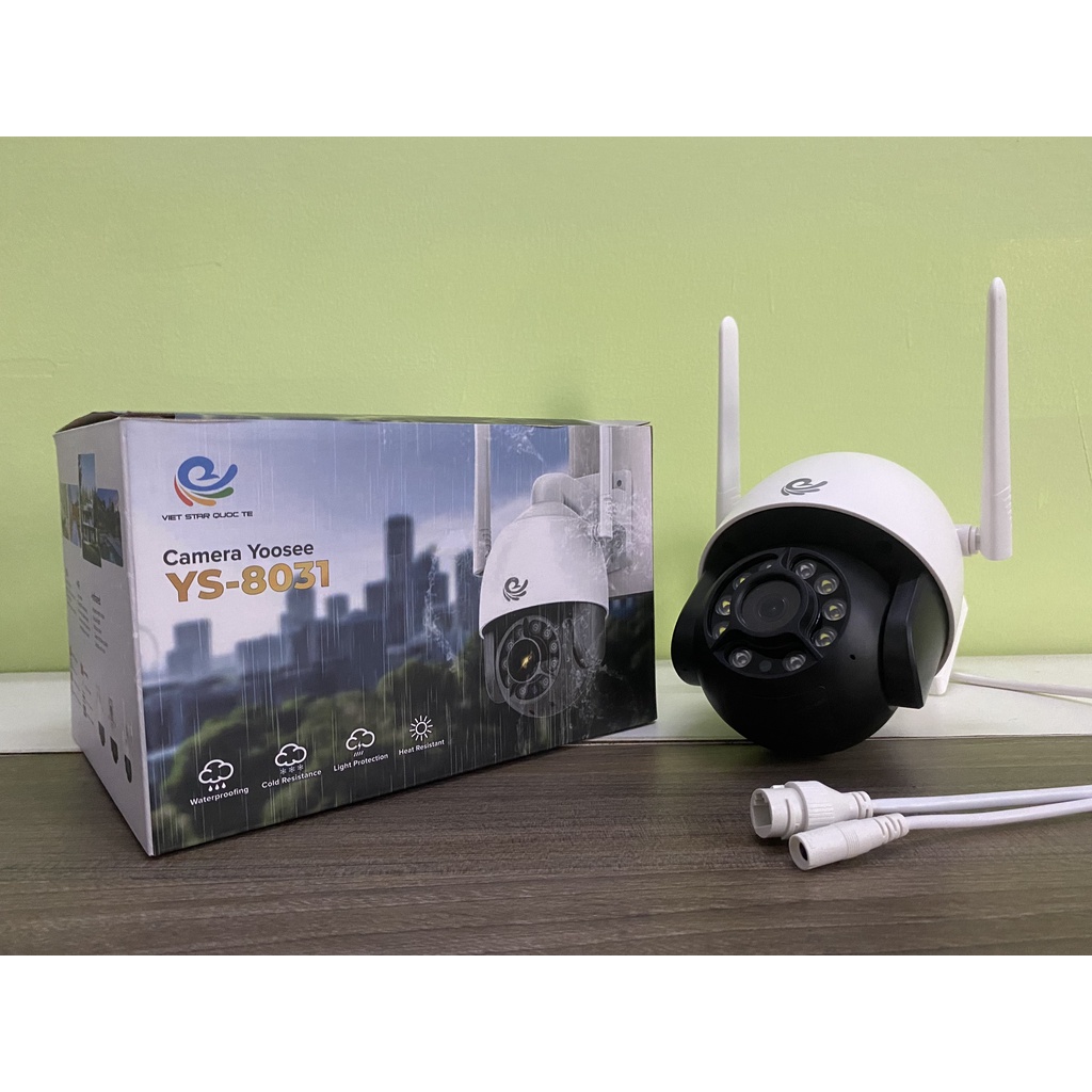 Camera Wifi Trong nhà Ngoài Trời YOOSEE YS 8031 - 3.0Mpx (2304x1296P), Xoay 360 Độ, Đàm Thoại 2 Chiều - Hàng chính hãng