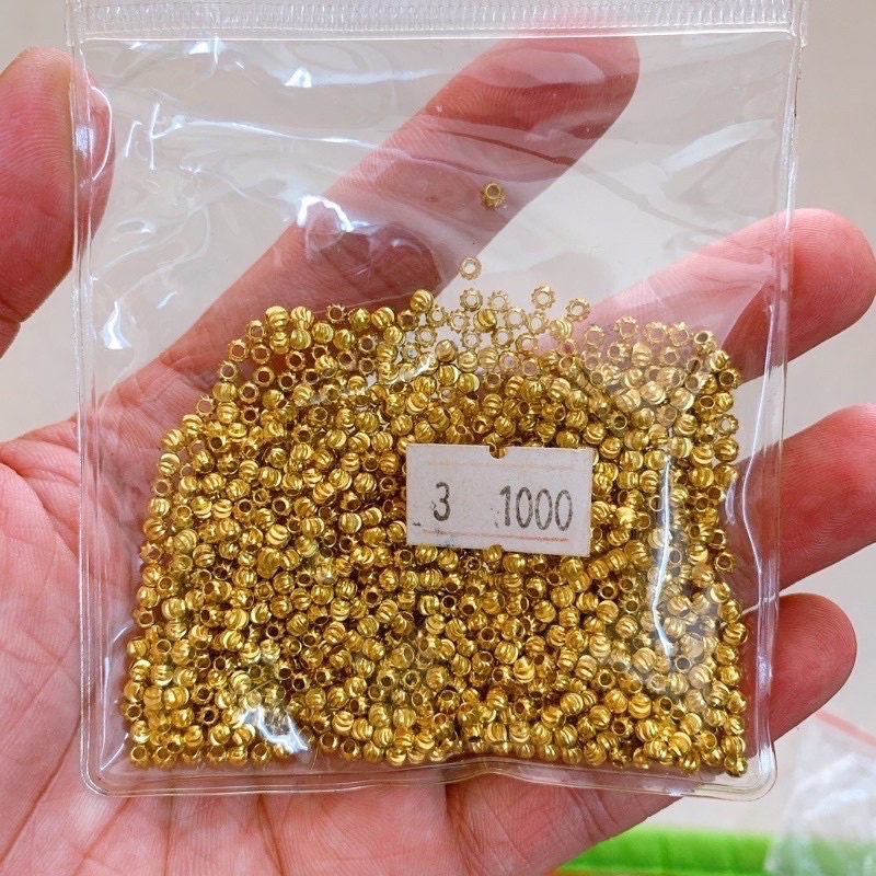 Combo 20 viên bi khía 3 ly bạc xi vàng cao cấp Bi khía 3ly