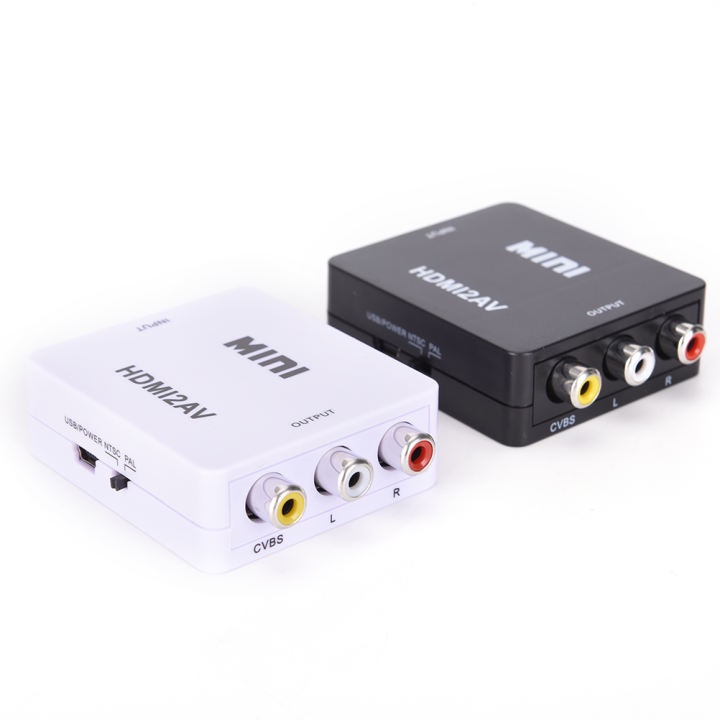 Bộ Chuyển Đổi HDMI Sang RCA AV/CVBS, Bộ Chuyển Đổi Video Mini HDMI2AV HD 1080P-198-123BOXVN