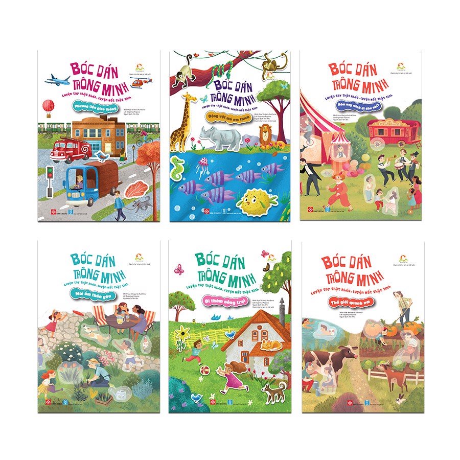 Sách Set Bóc dán thông minh - Luyện tay thật khéo, luyện mắt thật tinh (6 cuốn)