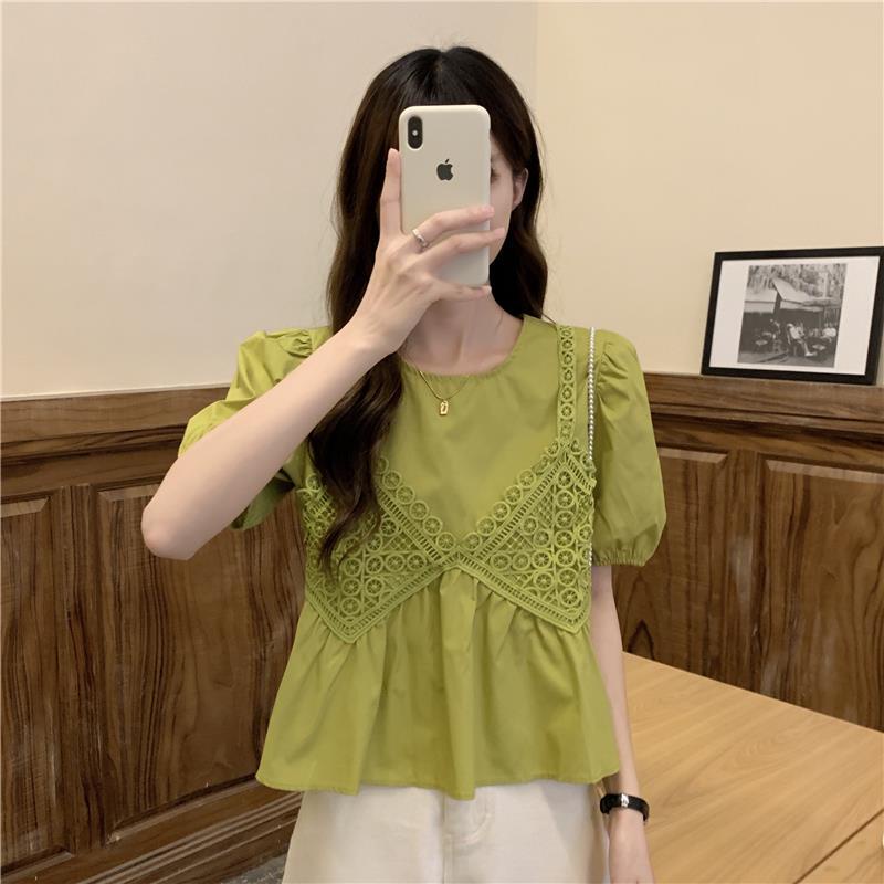 Áo thun ngắn tay hai lớp thời trang cho nữ