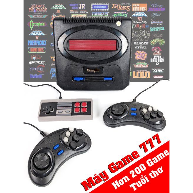 Máy chơi game 6 nút 777- Tích hợp sẵn 200 trò chơi –Hỗ trợ cổng cắm đĩa mềm Snes