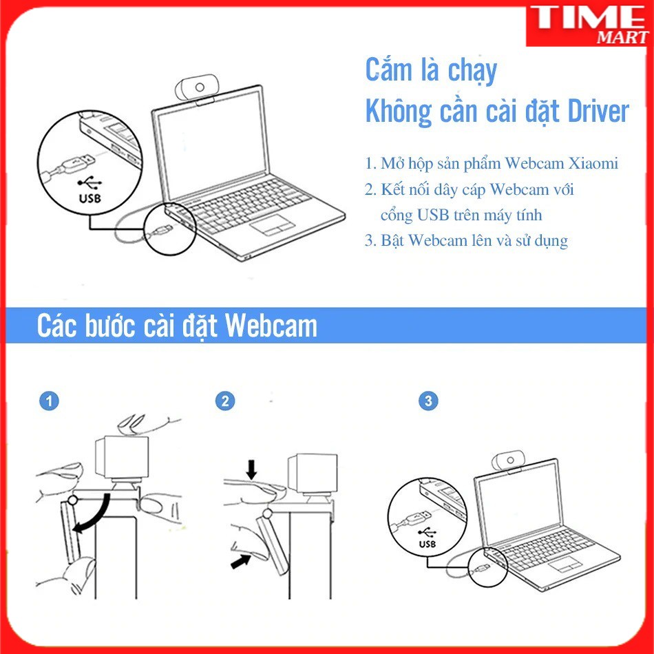 Webcam Xiaomi iMilab 1080P Bản quốc tế [TIME_MART siêu thị tiện ích gia đình]