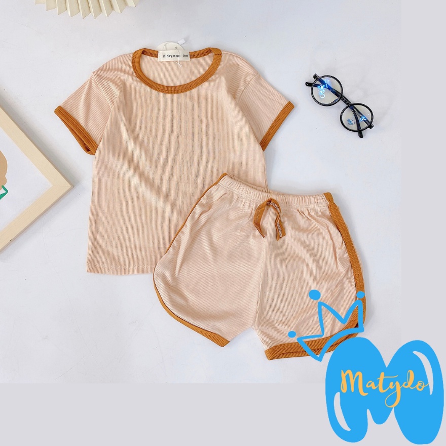 Bộ quần áo bé trai bé gái cộc tay cotton tăm mềm mịn thấm hút mồ hôi cho trẻ 7-17kg