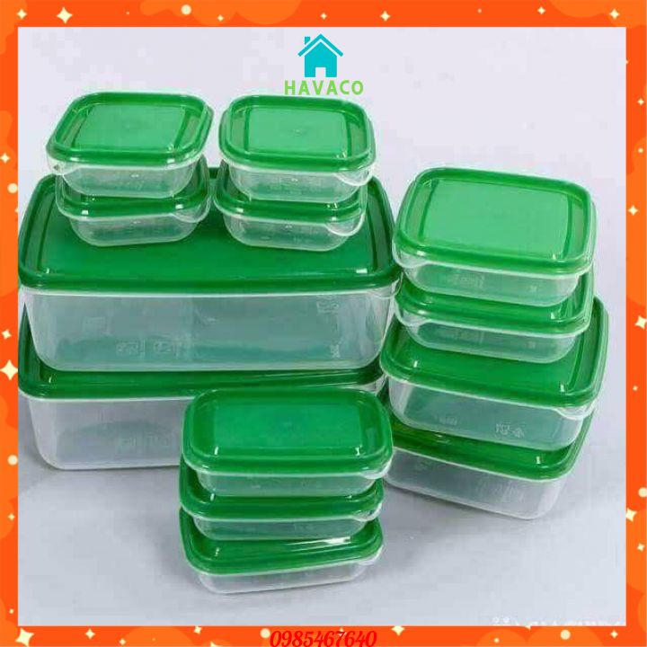 Bộ hộp 17 món IKEA - set 17 hộp nhựa cao cấp đựng thực phẩm bảo quản tủ lạnh