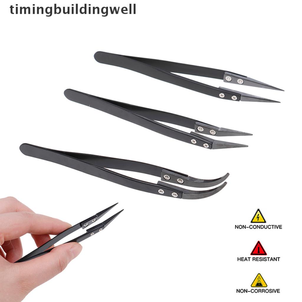 Nhíp gắp bằng gốm + thép không gỉ màu đen cho sửa chữa linh kiện điện tử