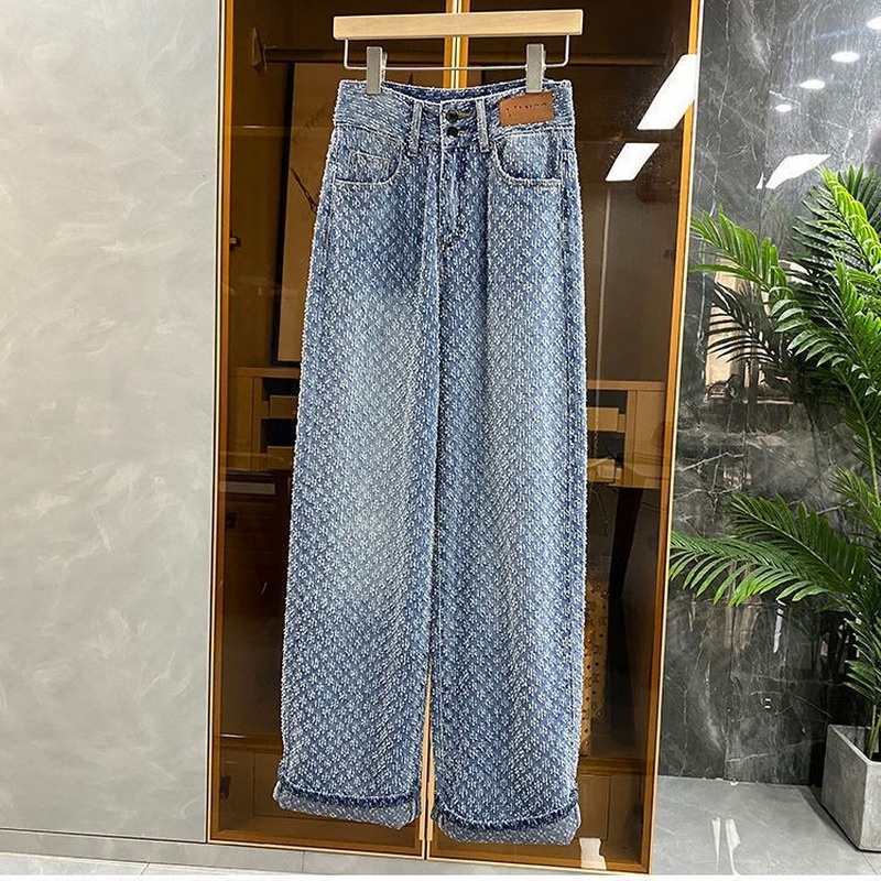 Quần Jean Nữ Ống Rộng Lưng Cao Dễ Phối Đồ Thời Trang Mùa Thu 2022 Mới
