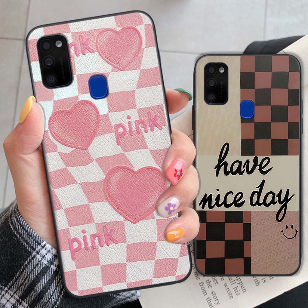 Ốp Samsung M21 / M30s caro trái tim cá tính, thời trang siêu đẹp, siêu phong cách