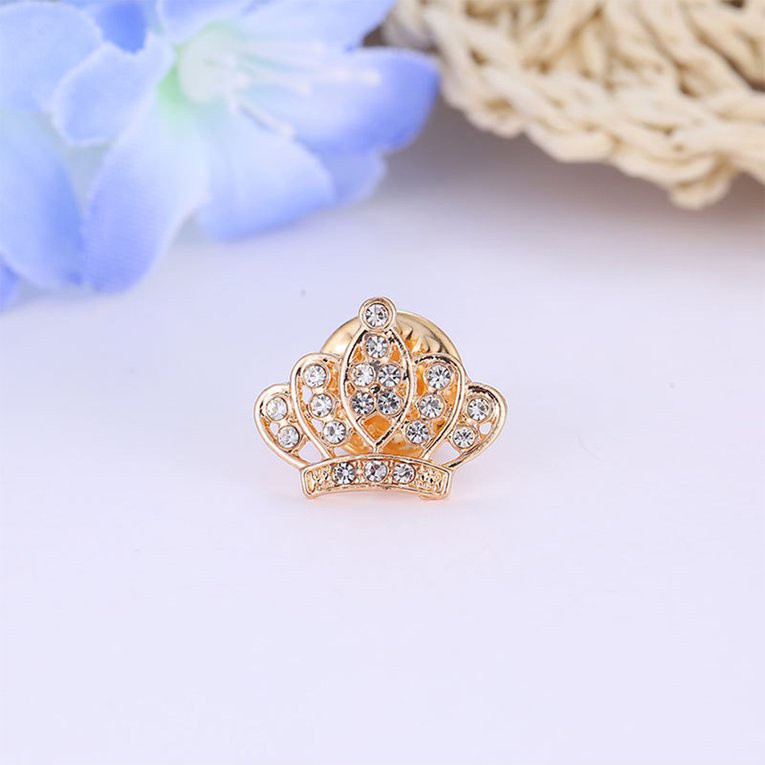 #cz Full Diamond Crown Full Brooch Brooch Couple Mini Boutonniere Button Collar