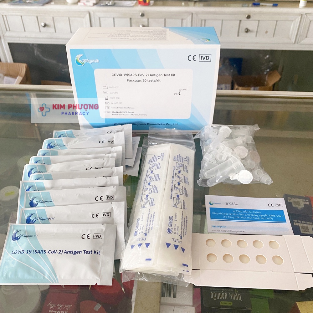 Bộ kit test nhanh covid mũi, tỵ hầu BioCredit Hàn Quốc chính hãng chính xác, xét nghiệm người lớn, trẻ em test bọt covit