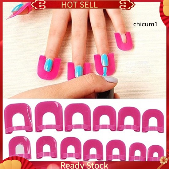 [Hàng mới về] Set 26 khuôn sơn móng tay chống lem với 1 miếng dán tiện lợi