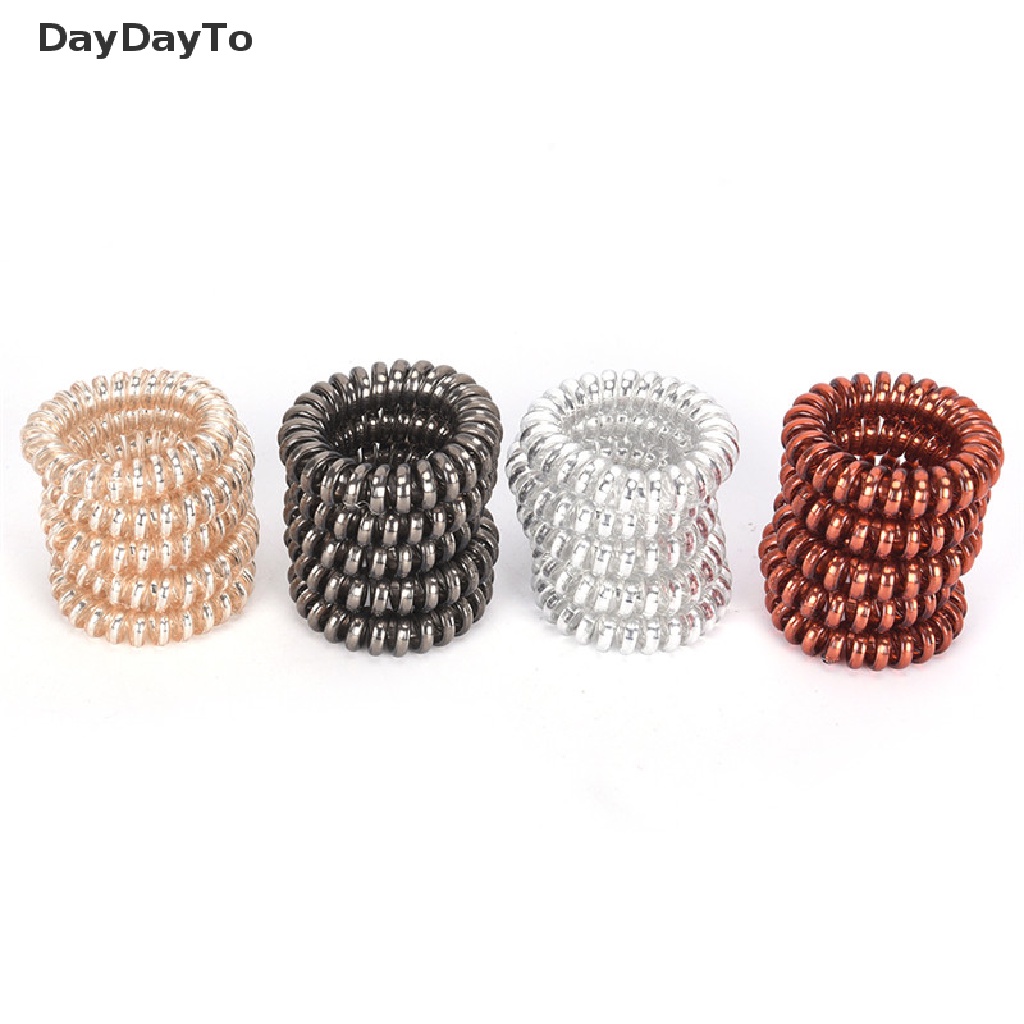 1 / 5 Dây Buộc Tóc Dạng Xoắn Cao Su Co Giãn .