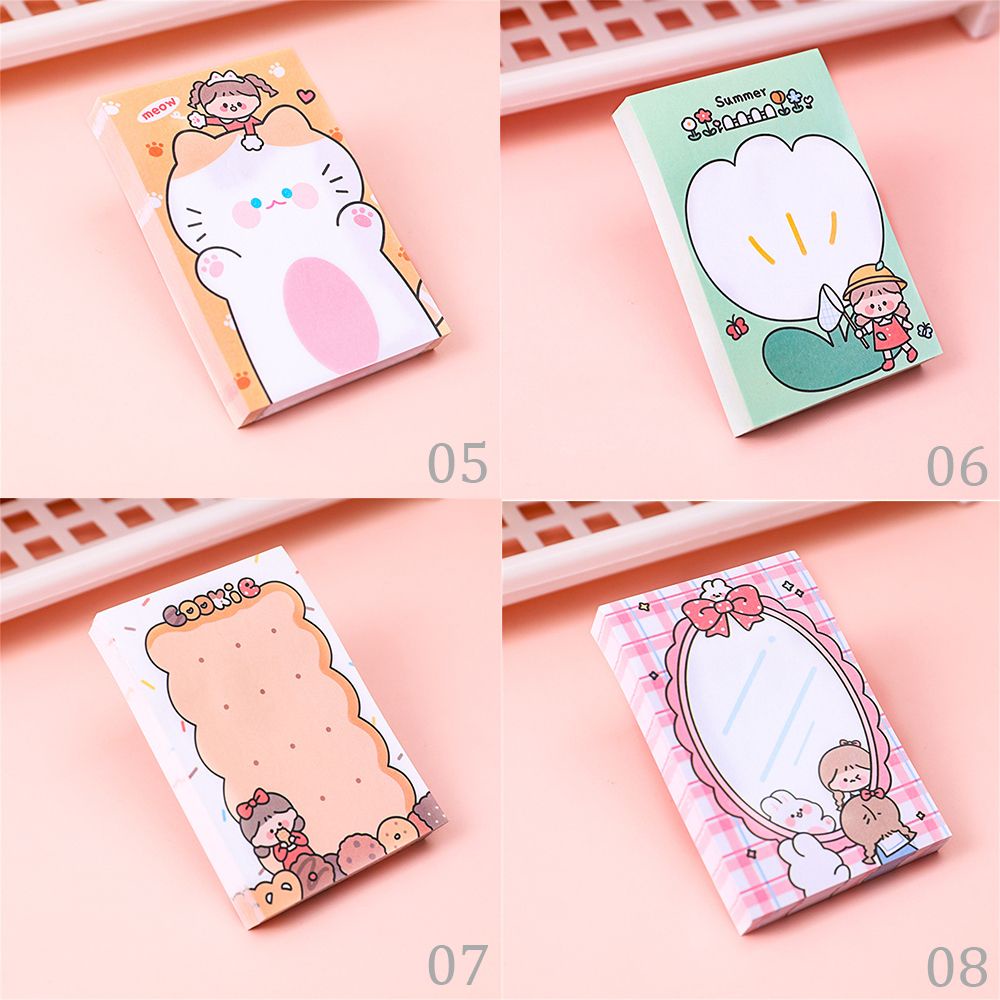 Set 80 tờ giấy ghi chú họa tiết hoạt hình dễ thương dùng trang trí