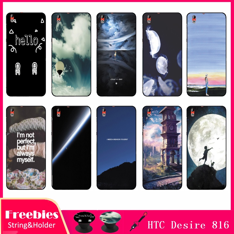 Ốp Điện Thoại Bảo Vệ Chống Sốc Kèm Móc Xỏ Ngón Và Dây Đeo Cho HTC Desire 816