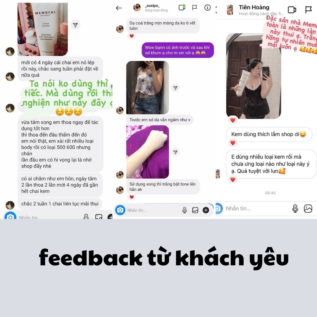 Kem body Memochi kem dưỡng trắng da toàn thân 250ml