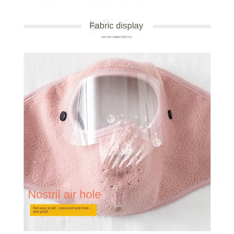 Mặt Nạ Trùm Đầu Chống Bụi Bằng Vải Lông Cừu Thoáng Khí Kèm Kính Bảo Hộ HD