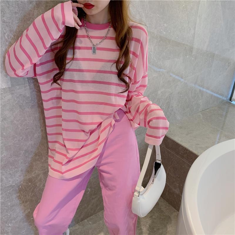 Áo Thun Sọc Tay Dài Thời Trang Cho Nữ