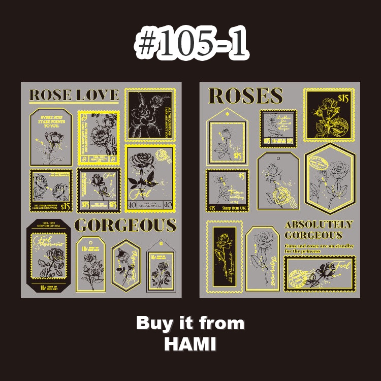 Sticker tem chủ đề đêm ánh nhũ trang trí Scrapbook, sổ tay, vở  - [ 105 ]