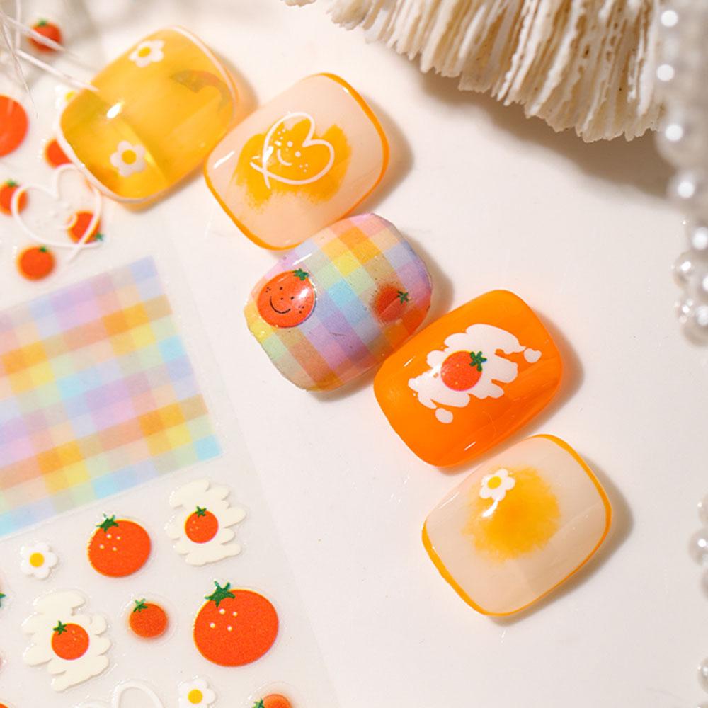 Miếng Dán Móng Tay Tự Dính Họa Tiết Gấu Hoạt Hình Dễ Thương