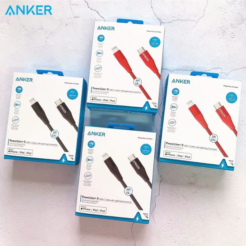 Cáp Type C to Lightning Anker PowerLine+ II, dài 0.9m - A8652
