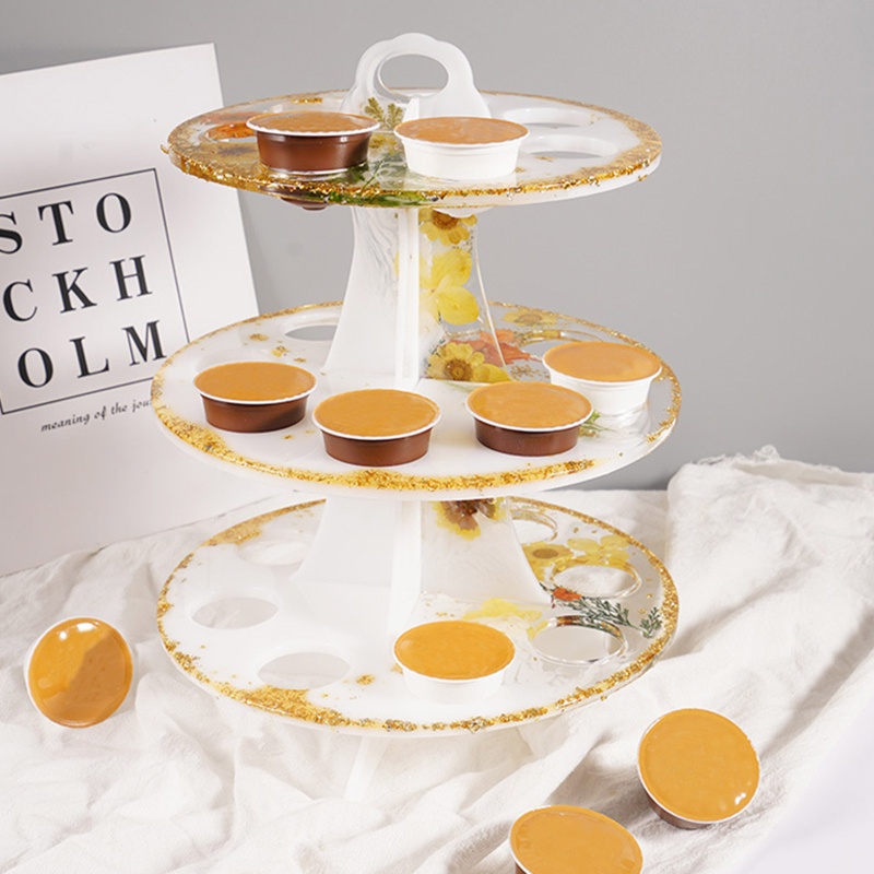 Khuôn Silicone Làm Giá Đỡ Cốc Cà Phê 3 Tầng Tiện Dụng