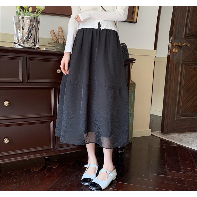Chân Váy Chữ A Dài Lưng Cao Thời Trang Hàn Quốc Cho Nữ