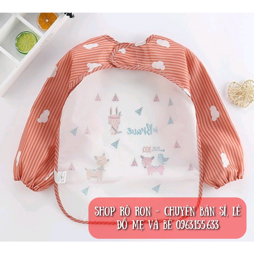Yếm áo ăn dặm BLW - Yếm máng ăn dặm có tay cho bé - Shop Rô Ron