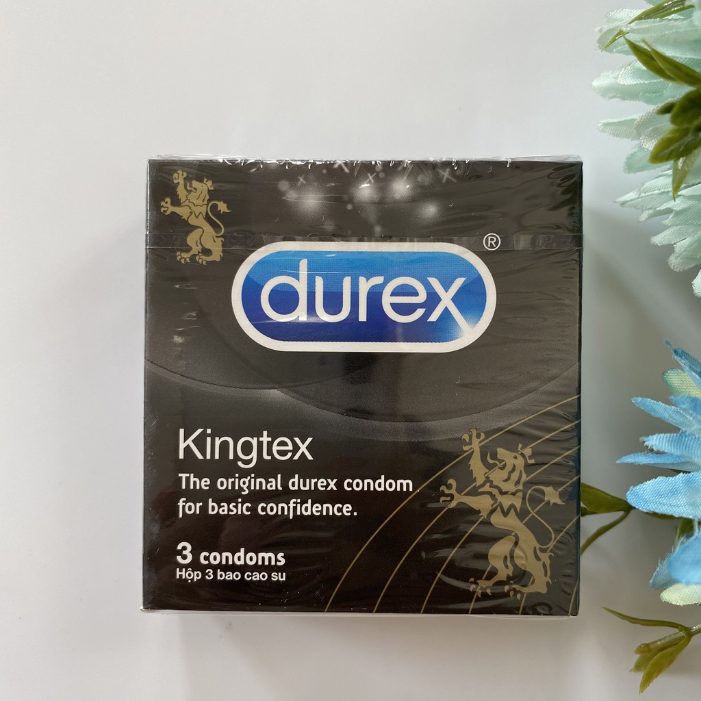 [Chính Hãng] Bao Cao Su DUREX KINGTEX - Siêu mỏng, Ôm Sát Cỡ 49mm -  Hộp 3 cái - Xuất xứ ANH