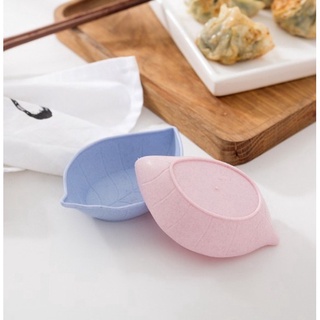 Đĩa Đựng Nước Chấm / Gia Vị Hình Chiếc Lá Bằng Sợi Lúa Mì