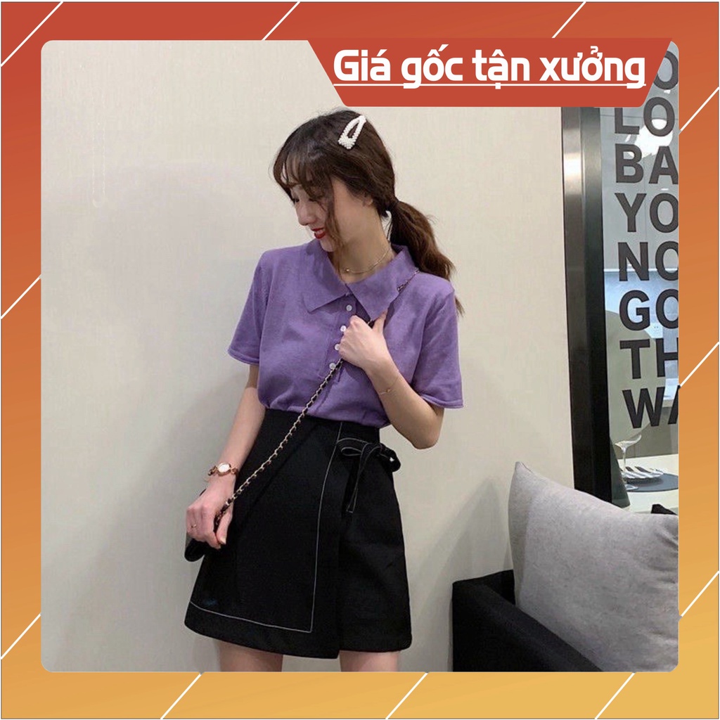 Chán Váy Chỉ Nổi Phối Nơ - Chân Váy A Ngắn