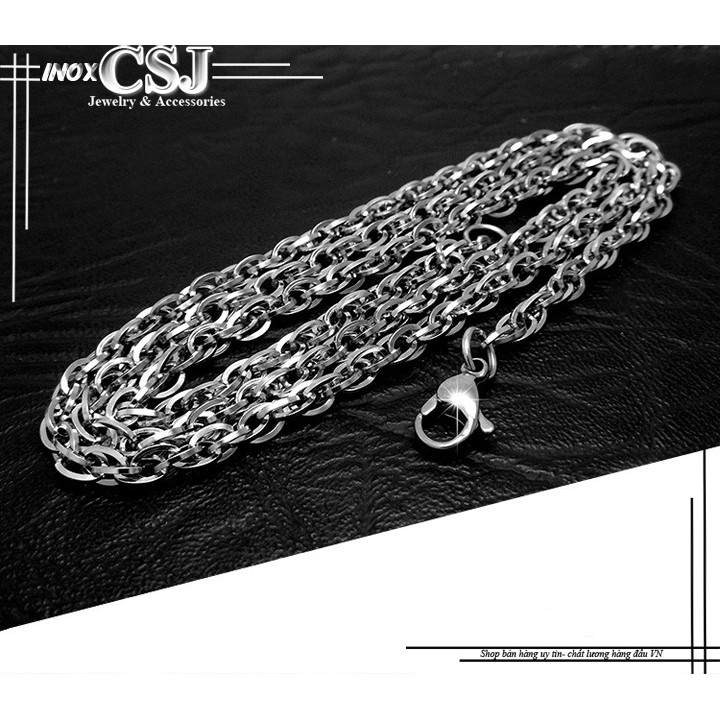 Sỉ DÂY CHUYỀN NAM INOX 3 LỒNG XOẮN 5MM ĐẸP GIÁ RẺ DN016 không đen
