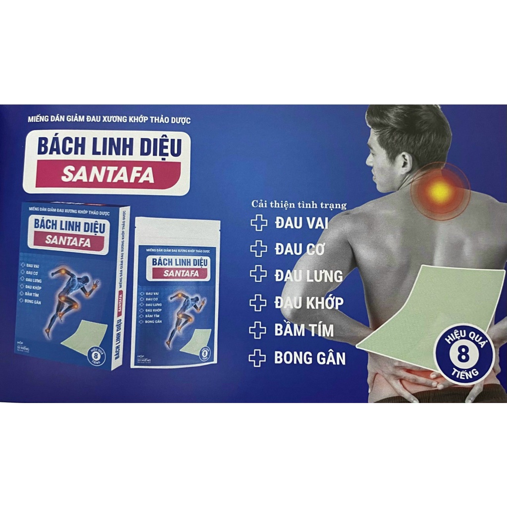 Miếng Dán Giảm Đau Cổ Vai Gáy Đau Lưng Bách Linh Diệu - Hộp / 10 miếng