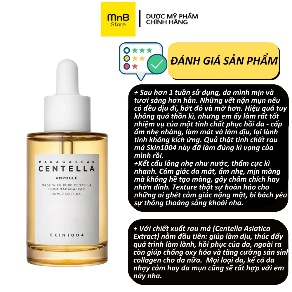 Tinh chất rau má Skin1004 Madagascar Centella Asiatica 100 Ampoule phục hồi và làm sáng da 55ml