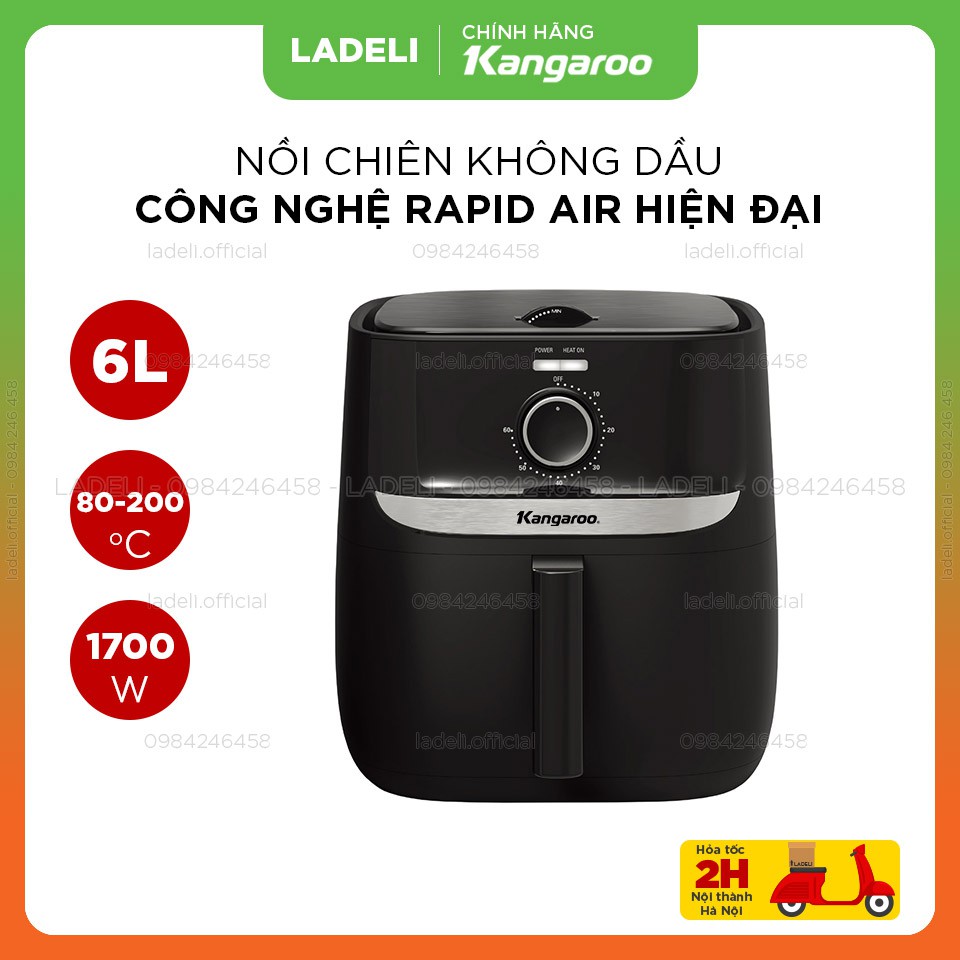 Nồi chiên không dầu 6.0L Kangaroo KG6AF1 bảo hành 12 tháng