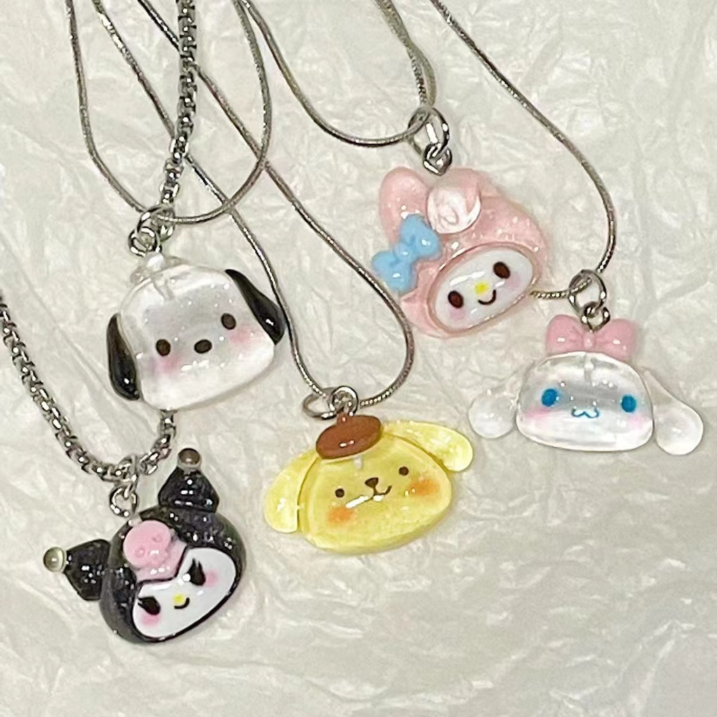 Sanrio Vòng cổ Mặt Hình Chú Chó Kuromi Đáng Yêu Dành Cho Nữ